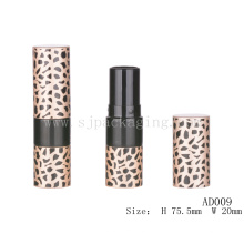 AD009 Envases redondos de bálsamo para labios vacíos de impresión de leopardo al por mayor